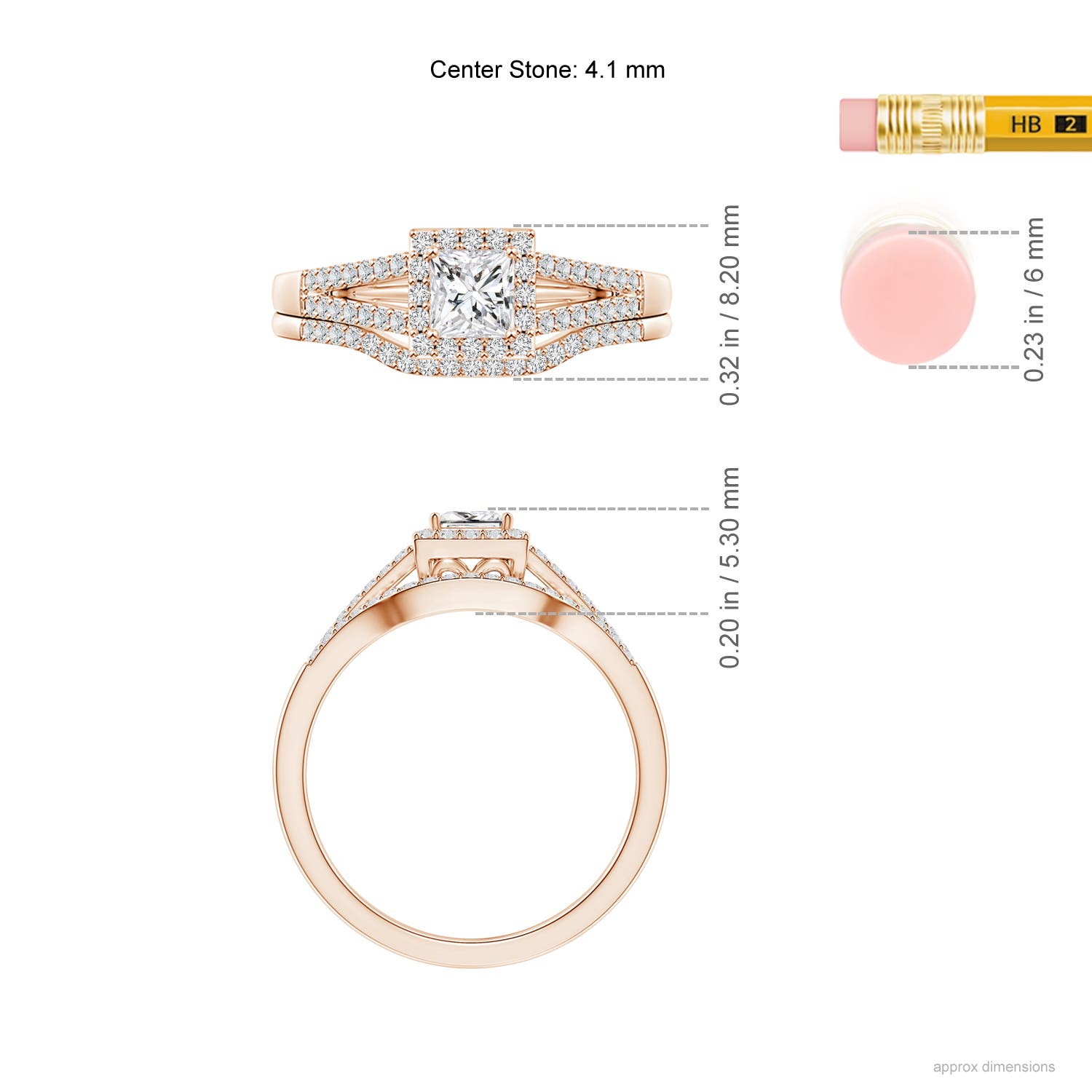 H, SI2 / 0.76 CT / 14 KT Rose Gold