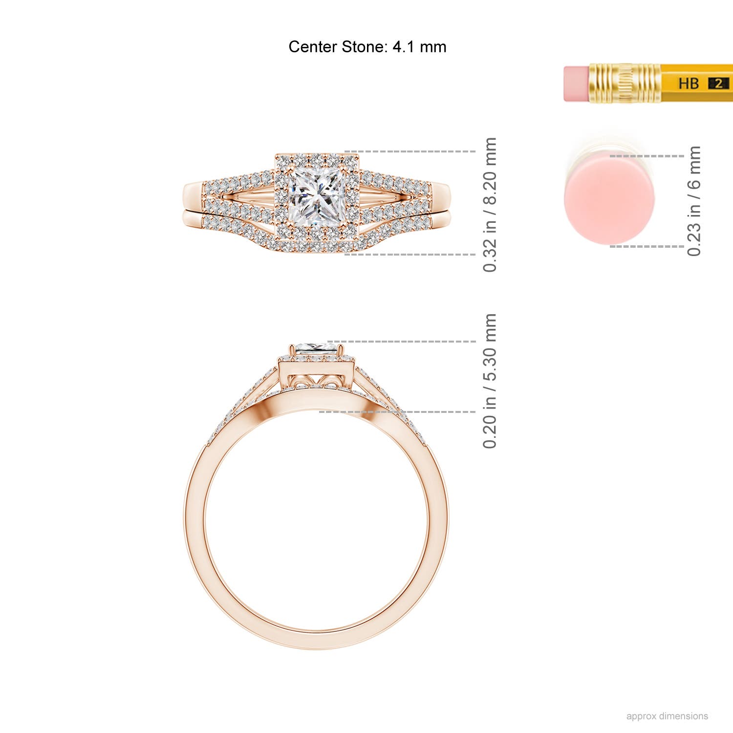 I-J, I1-I2 / 0.76 CT / 14 KT Rose Gold