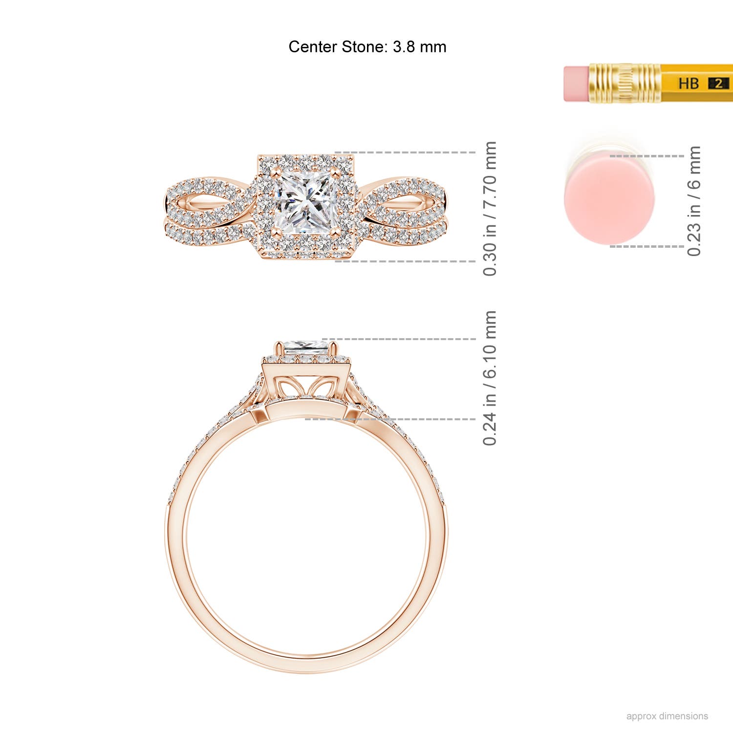 I-J, I1-I2 / 0.75 CT / 14 KT Rose Gold