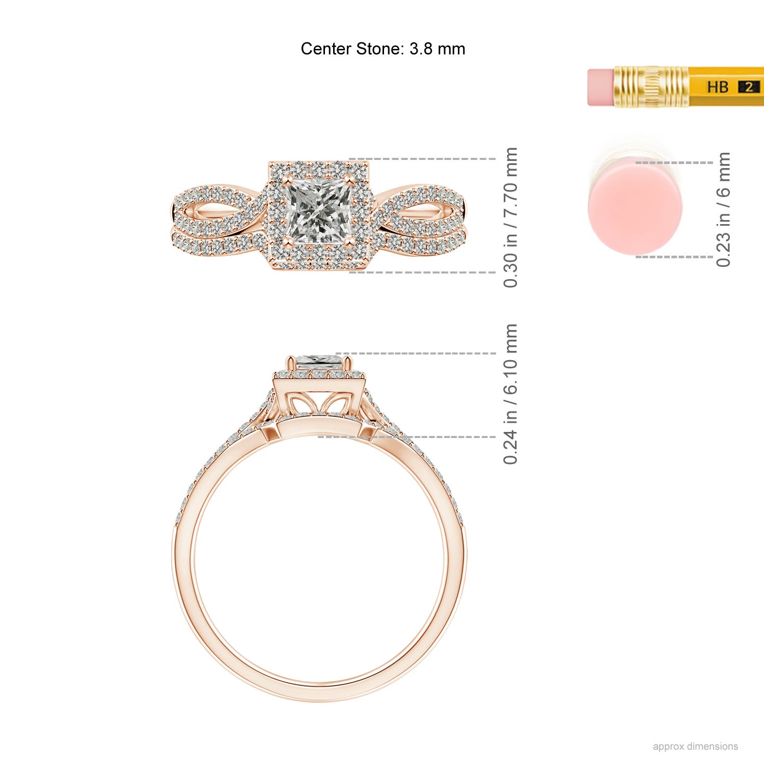 K, I3 / 0.75 CT / 14 KT Rose Gold