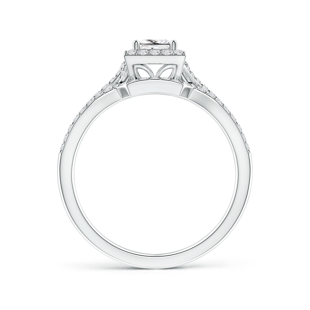 4.25mm HSI2 Princess-Cut Diamond Halo Criss-Cross Shank Bridal Set in White Gold Side-1