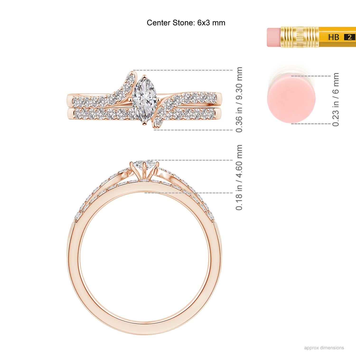 I-J, I1-I2 / 0.63 CT / 14 KT Rose Gold