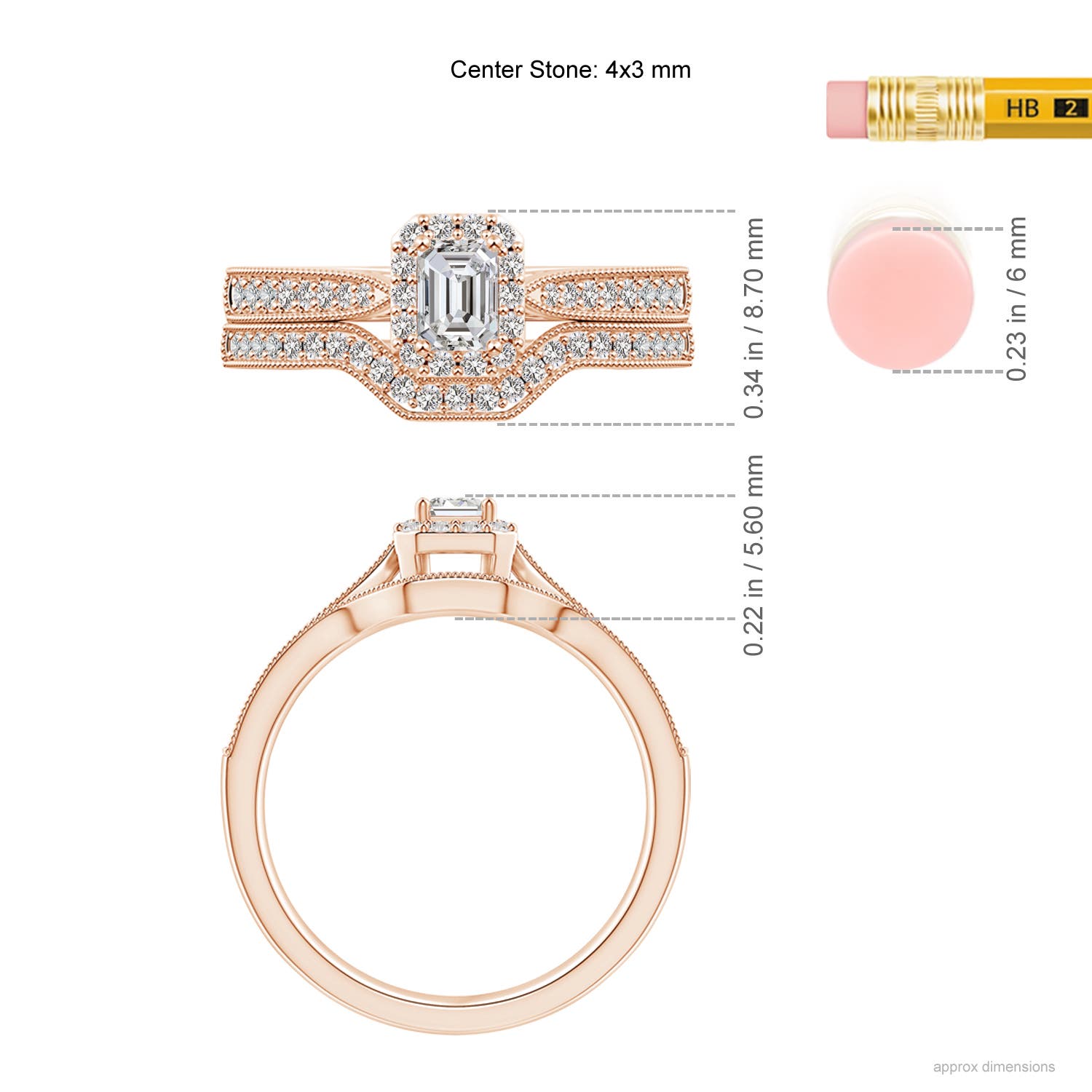 I-J, I1-I2 / 0.49 CT / 14 KT Rose Gold