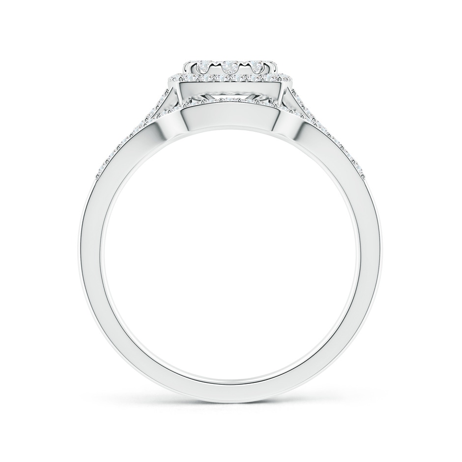 3.3mm GVS2 Cushion Composite Diamond Halo Split Shank Bridal Set in P950 Platinum side-1