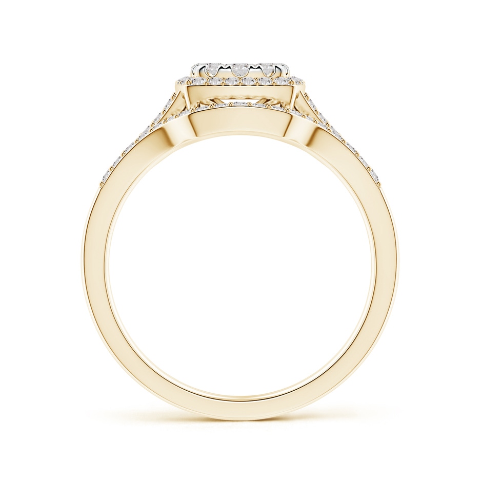 3.3mm IJI1I2 Cushion Composite Diamond Halo Split Shank Bridal Set in Yellow Gold side-1