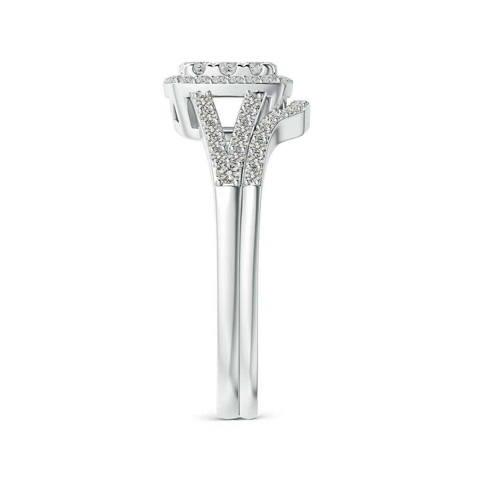 3.3mm KI3 Cushion Composite Diamond Halo Split Shank Bridal Set in P950 Platinum side-2