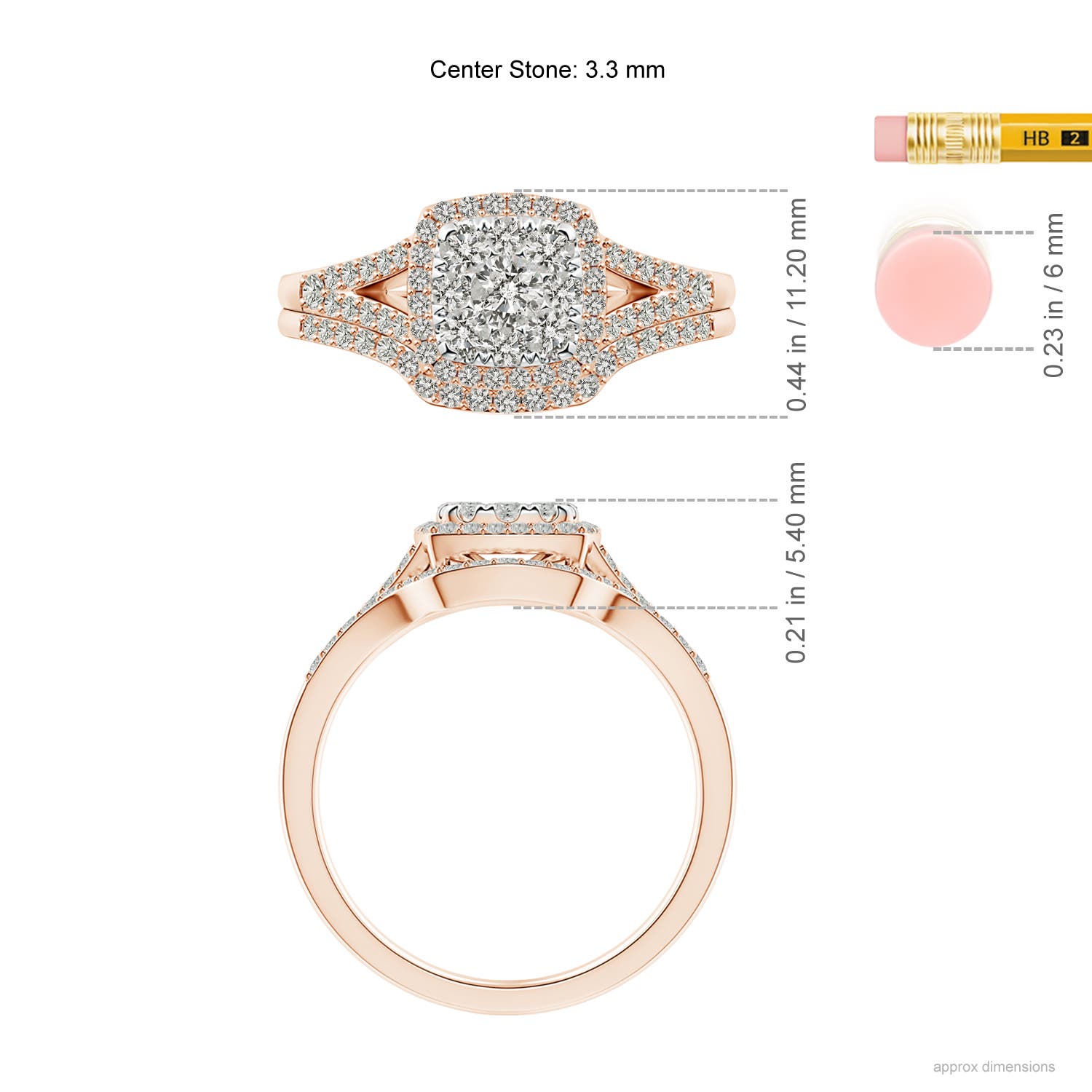 K, I3 / 0.87 CT / 14 KT Rose Gold