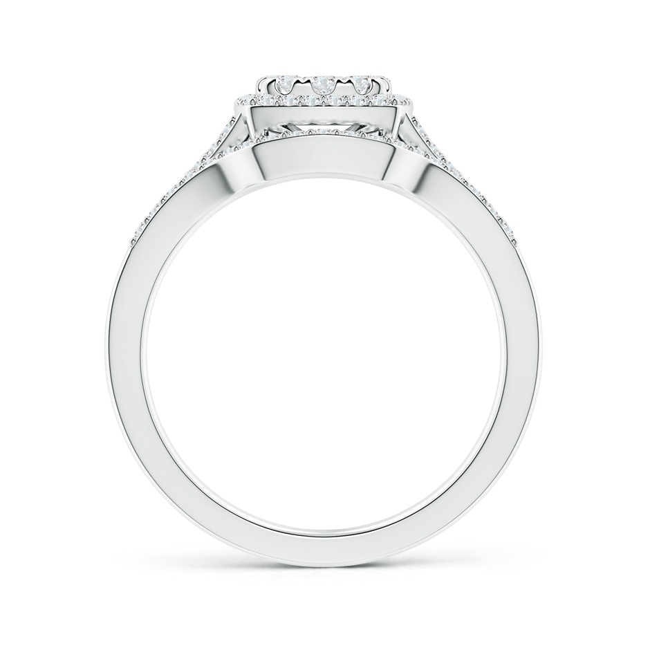 3.6mm GVS2 Cushion Composite Diamond Halo Split Shank Bridal Set in White Gold side-1