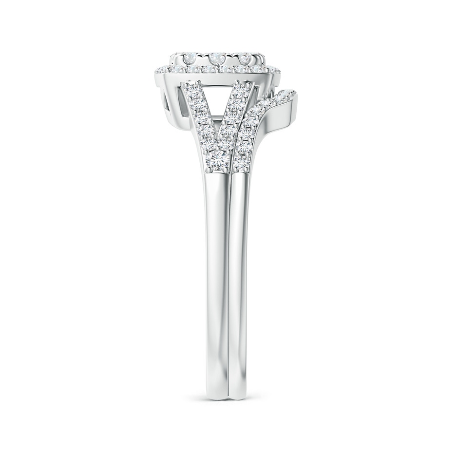 3.6mm GVS2 Cushion Composite Diamond Halo Split Shank Bridal Set in White Gold side-2