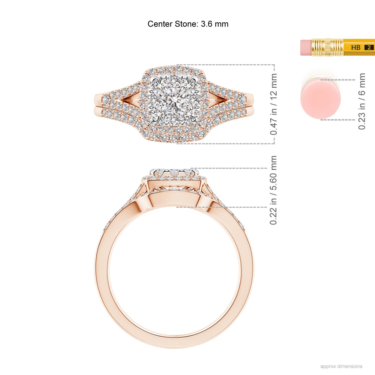 I-J, I1-I2 / 1.02 CT / 14 KT Rose Gold