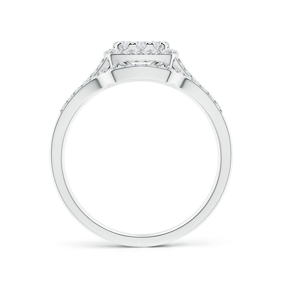 3mm GVS2 Cushion Composite Diamond Halo Split Shank Bridal Set in P950 Platinum side-1