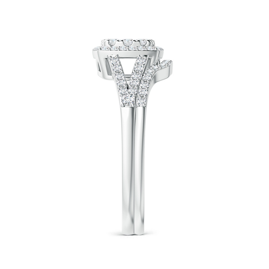 3mm GVS2 Cushion Composite Diamond Halo Split Shank Bridal Set in P950 Platinum side-2