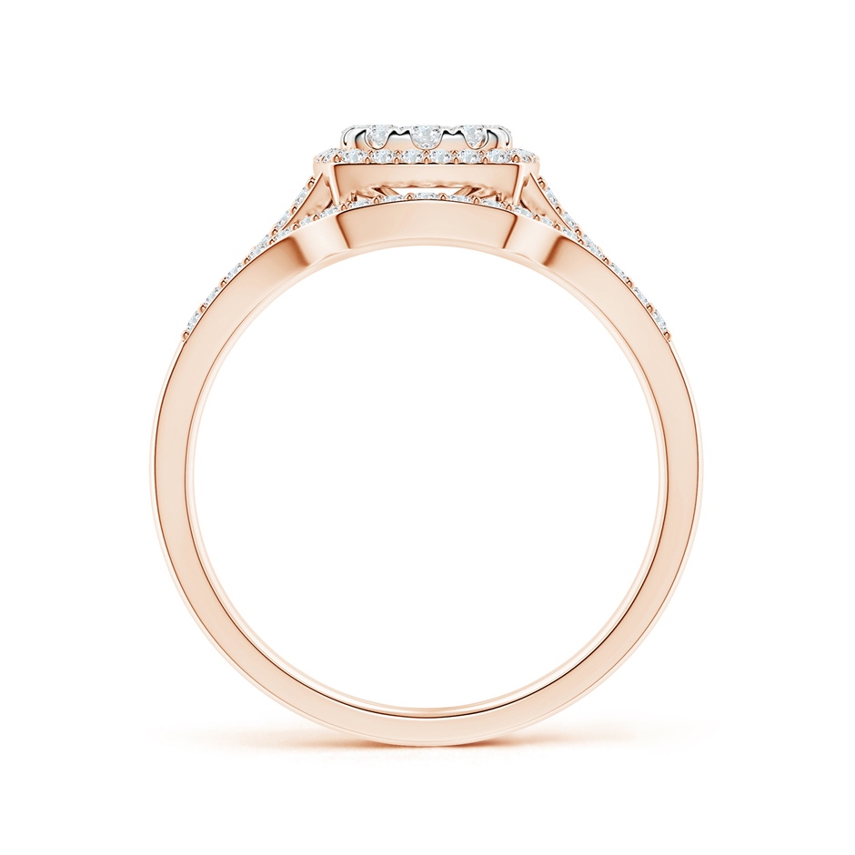 3mm GVS2 Cushion Composite Diamond Halo Split Shank Bridal Set in Rose Gold side-1