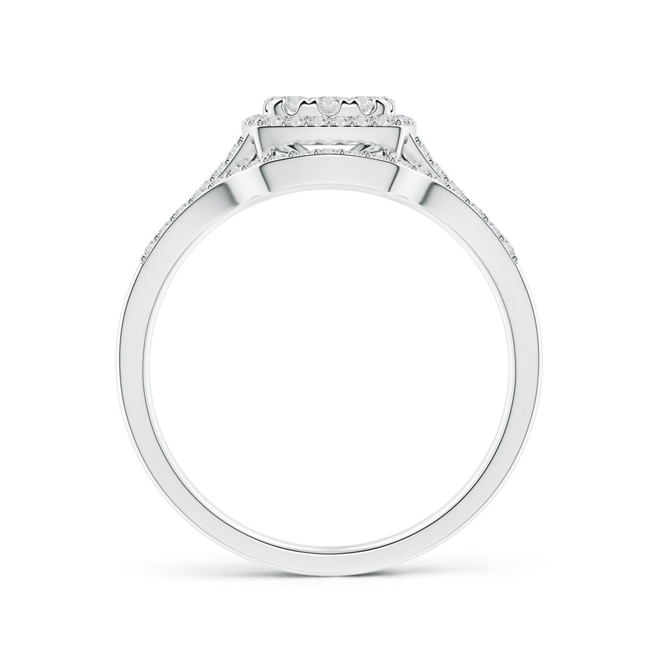 3mm HSI2 Cushion Composite Diamond Halo Split Shank Bridal Set in P950 Platinum side-1