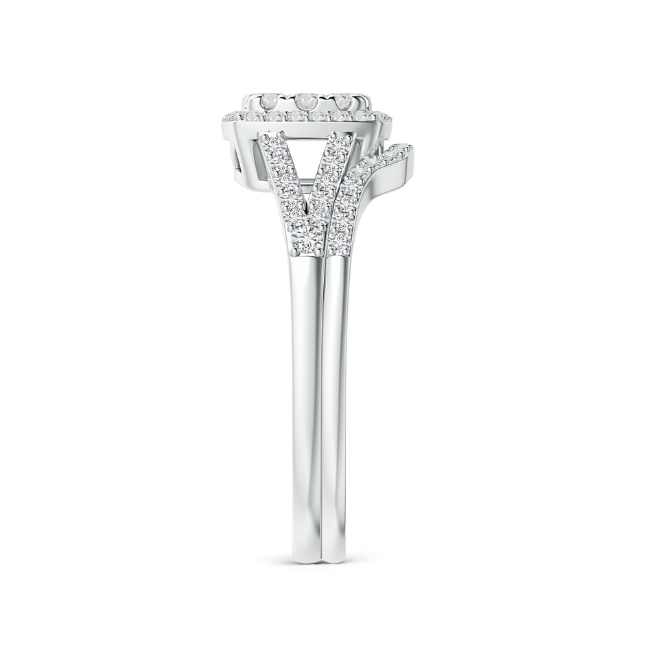 3mm HSI2 Cushion Composite Diamond Halo Split Shank Bridal Set in P950 Platinum side-2