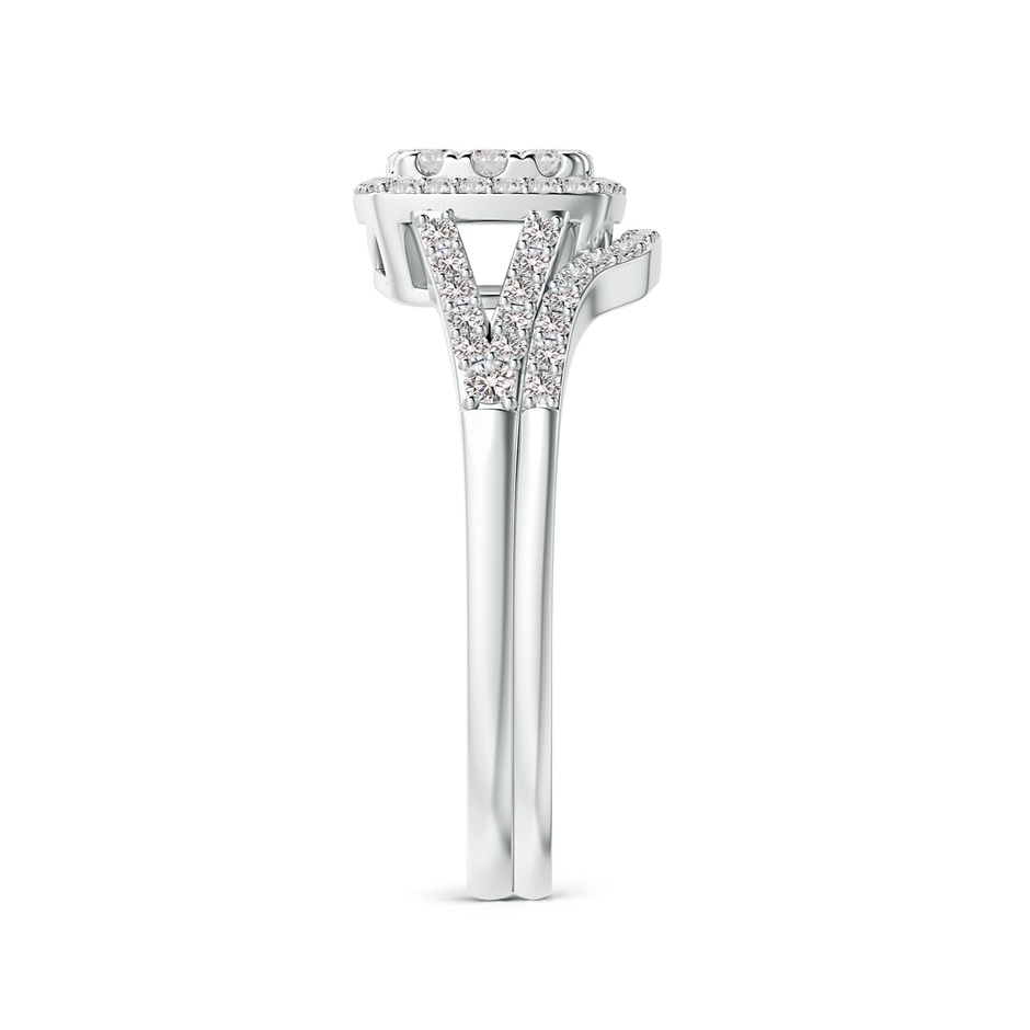 3mm IJI1I2 Cushion Composite Diamond Halo Split Shank Bridal Set in 9K White Gold side-2