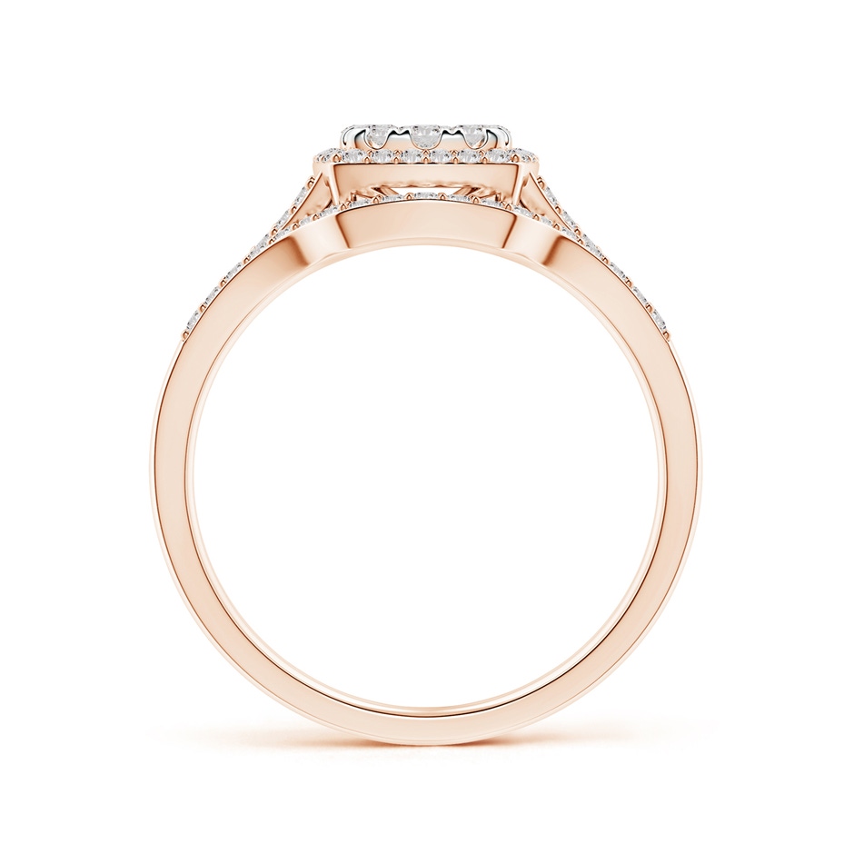 3mm IJI1I2 Cushion Composite Diamond Halo Split Shank Bridal Set in Rose Gold side-1