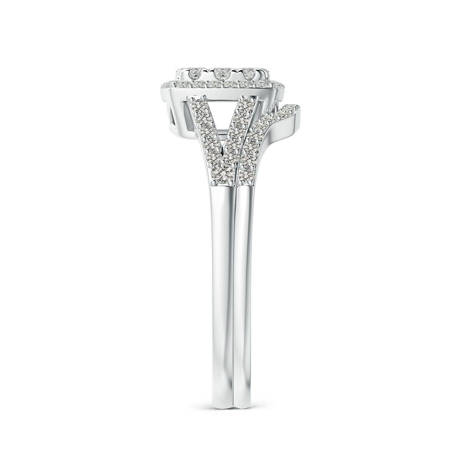 3mm KI3 Cushion Composite Diamond Halo Split Shank Bridal Set in White Gold side-2