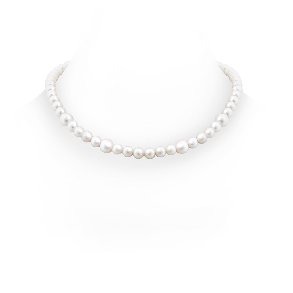 Ball Clasp 6.5-7.5mm Fusion Freshwater Cultured Pearl Necklace in White Gold