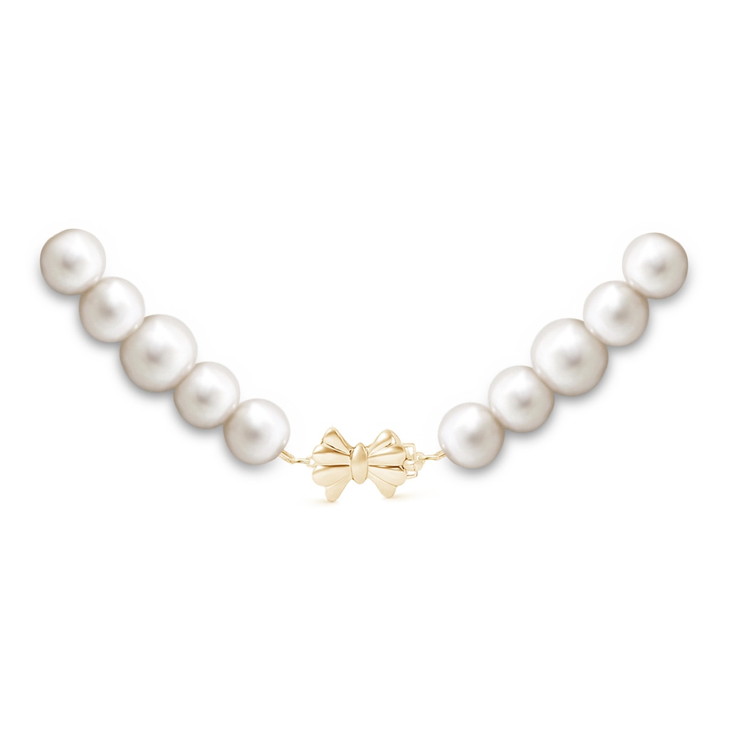 Single Row Bow 6.5-7.5mm Fusion Freshwater Cultured Pearl Necklace in Yellow Gold Product Image