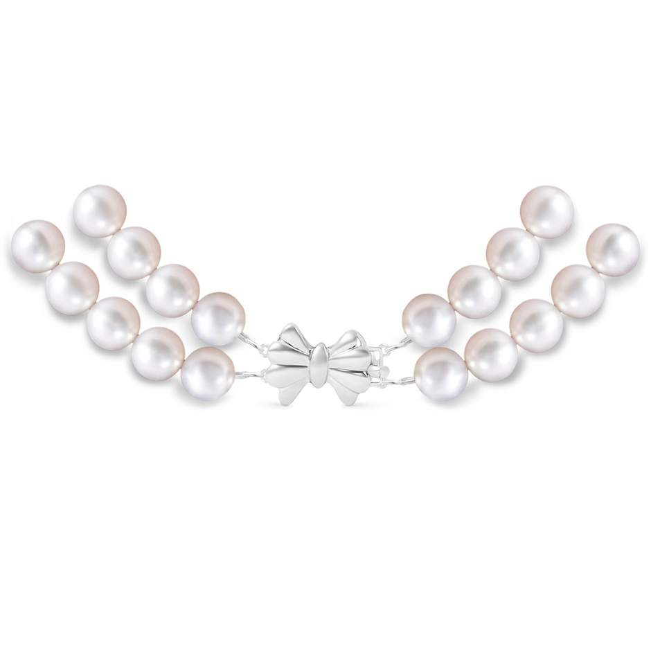 6-7mm Double Row Bowknot 6-7mm, 18" Japanese Akoya Pearl Double Strand Necklace in White Gold product image