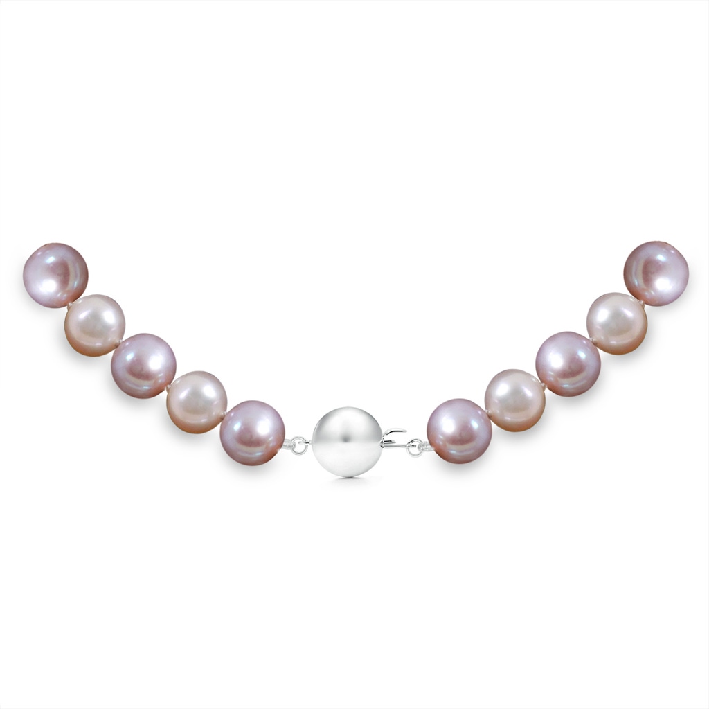 Ball Clasp 7-8mm 7-8mm, 18" Multicolour Freshwater Pearl Necklace in White Gold Product Image