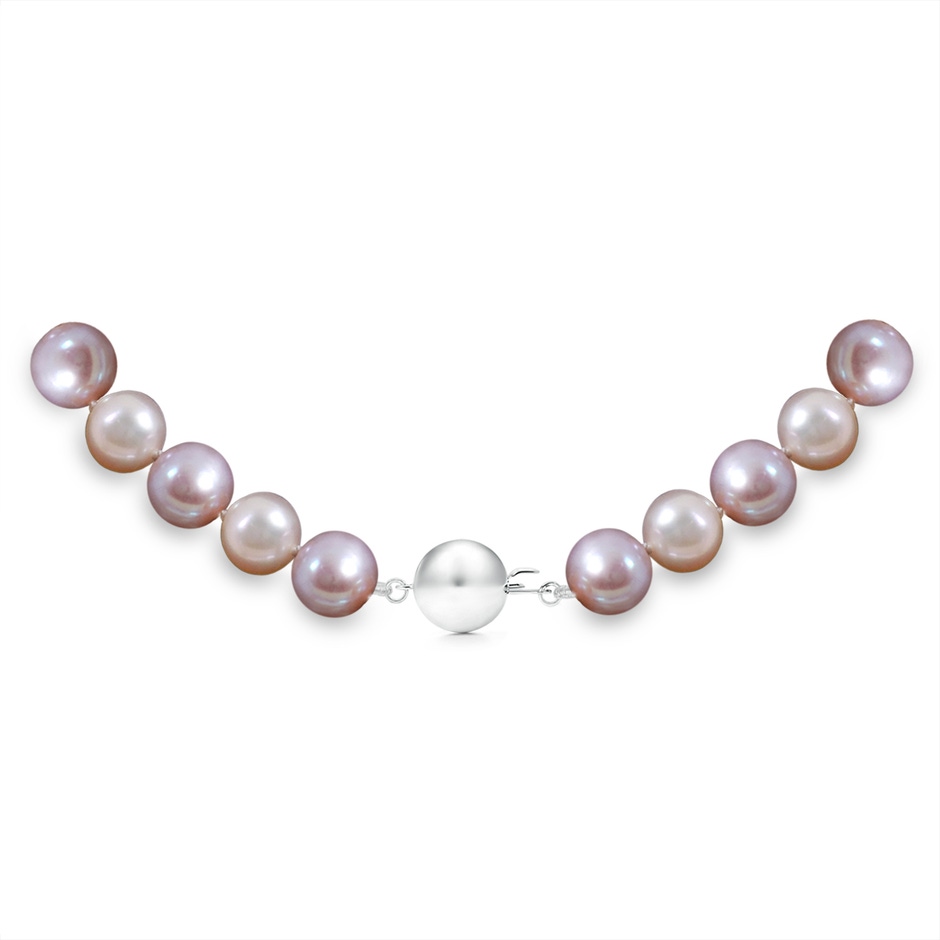 Ball Clasp 7-8mm 7-8mm, 18" Multicolour Freshwater Pearl Necklace in White Gold product image