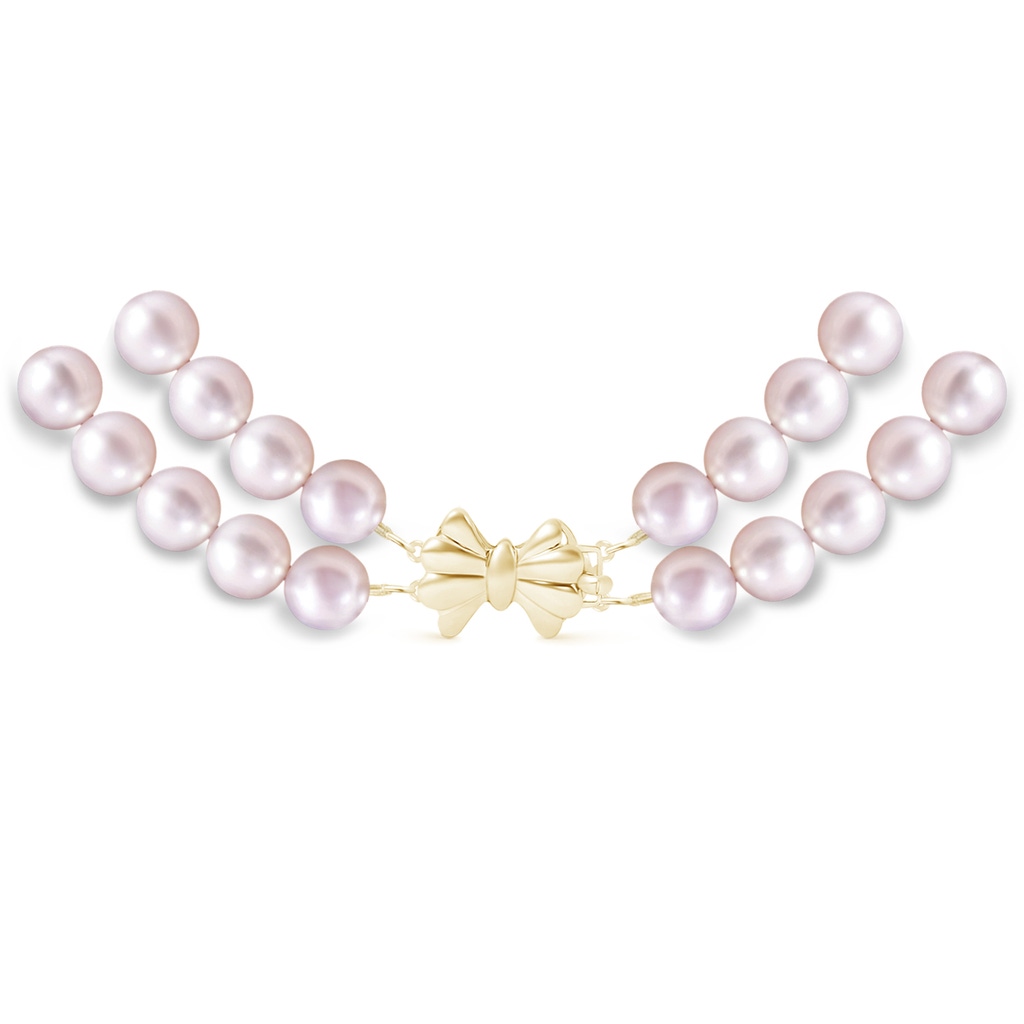 Double Row Bowknot 6-7mm 6-7mm, 20" Akoya Cultured Pearl Double Strand Necklace in Yellow Gold Product Image