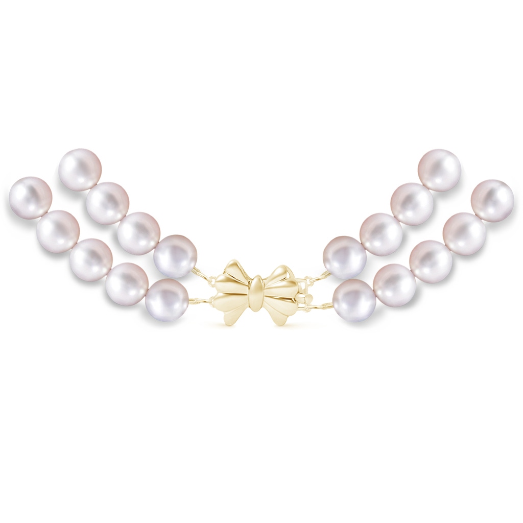 Double Row Bowknot 7-8mm 7-8mm, 20" Japanese Akoya Pearl Double Line Necklace in Yellow Gold Product Image