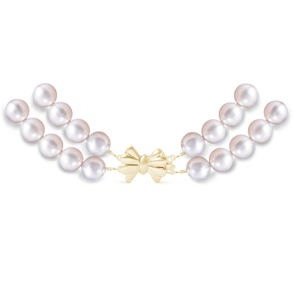 Double Row Bowknot 7-8mm 7-8mm, 20" Japanese Akoya Pearl Double Line Necklace in Yellow Gold side 299