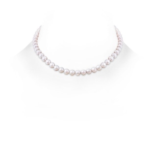 6-7mm Single Row Bow 6-7mm, 16" Japanese Akoya Pearl Single Strand Necklace in White Gold