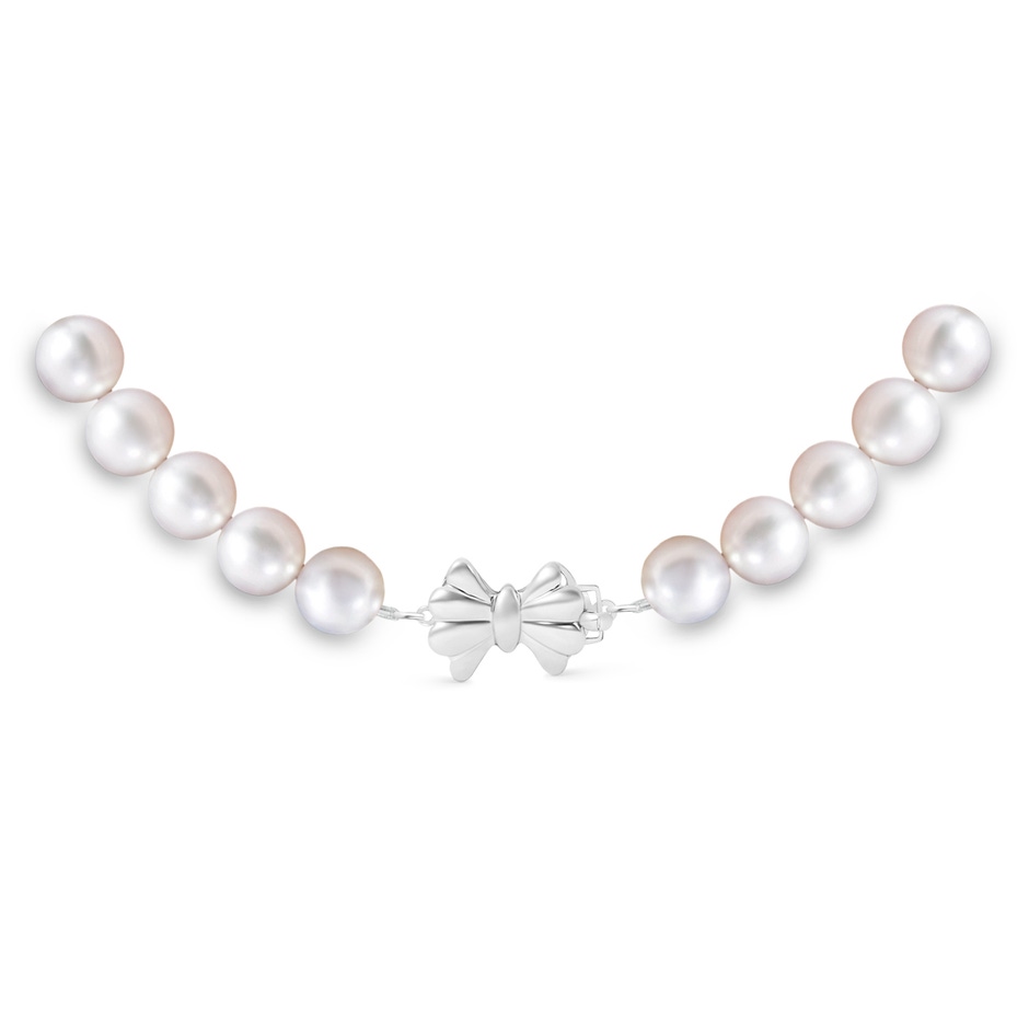 6-7mm Single Row Bow 6-7mm, 16" Japanese Akoya Pearl Single Strand Necklace in White Gold product image