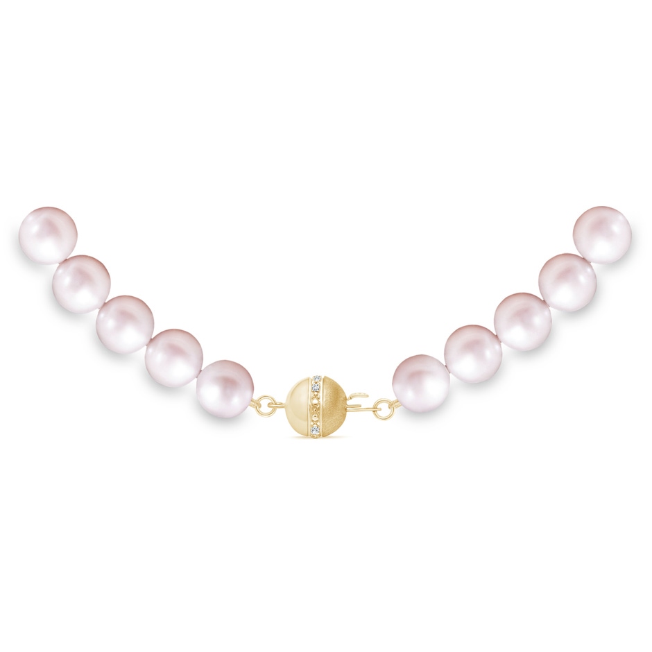 6-7mm Semi Frosted Diamond Clasp 6-7mm, 16" Freshwater Pearl Single Strand Necklace in Yellow Gold side 299