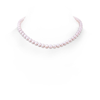 7-8mm Ball Clasp 7-8mm, 16" Single Strand Japanese Akoya Pearl Necklace in White Gold