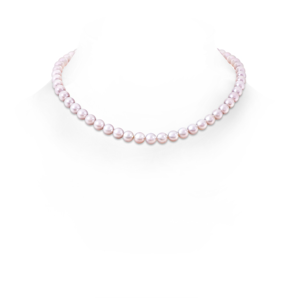 7-8mm Corrugated Ball 7-8mm, 16" Single Strand Japanese Akoya Pearl Necklace in White Gold
