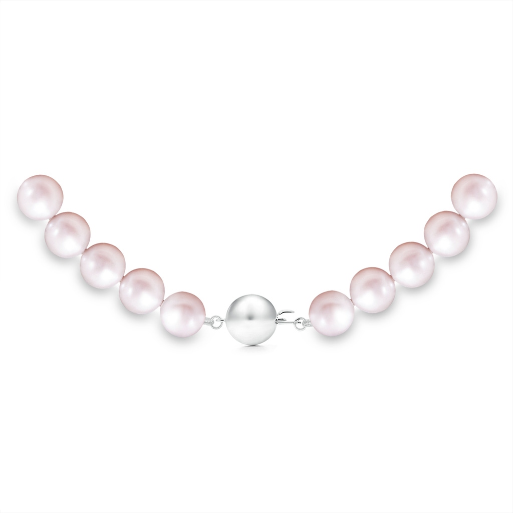 7-8mm Ball Clasp 7-8mm, 16" Single Strand Freshwater Pearl Necklace in White Gold - side 299