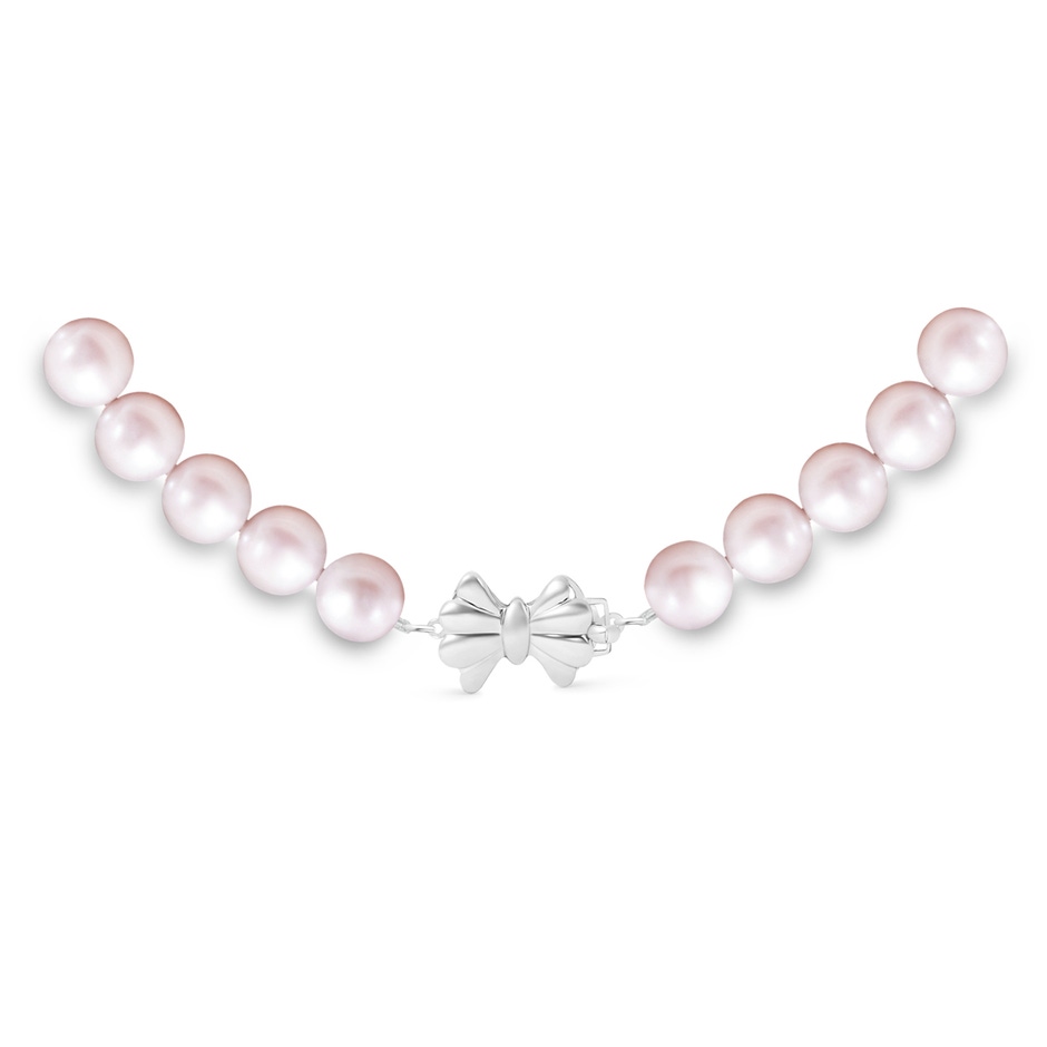 7-8mm Single Row Bow 7-8mm, 16" Single Strand Freshwater Pearl Necklace in White Gold side 299