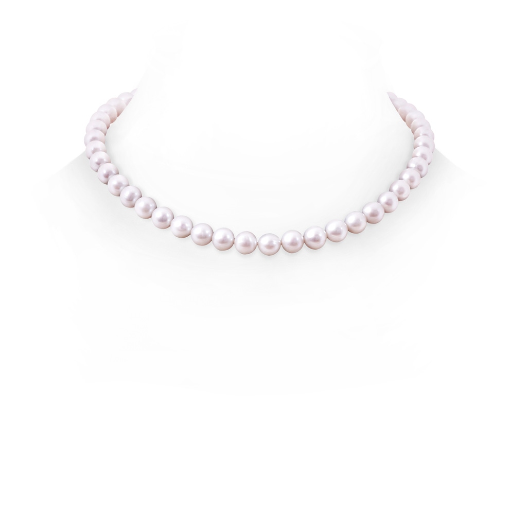 Ball Clasp 8-9mm 8-9mm, 16" Freshwater Cultured Pearl Single Strand Necklace in White Gold