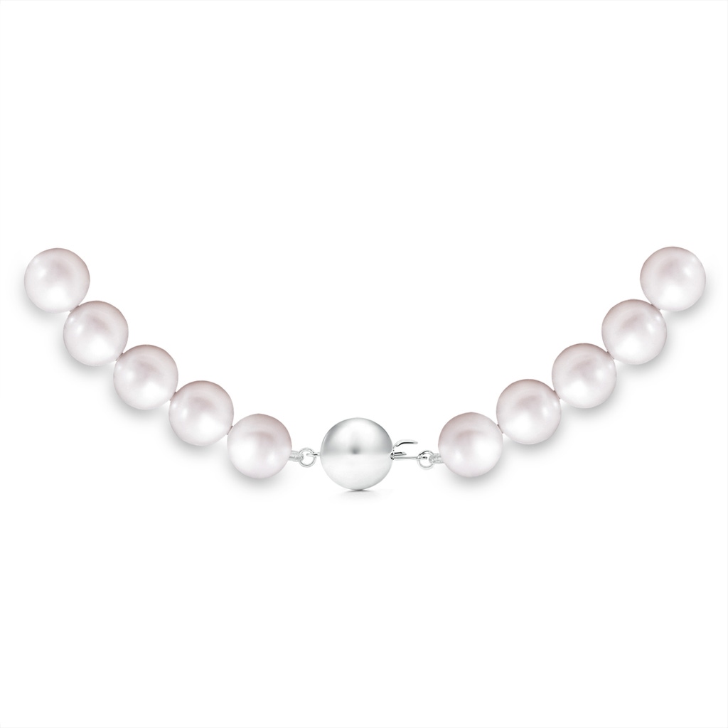 10-11mm Ball Clasp 10-11mm, 16" Classic Freshwater Pearl Necklace in White Gold Product Image