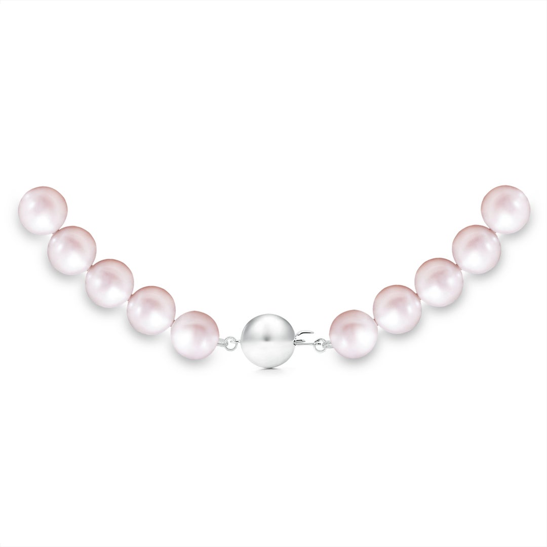 10-11mm Ball Clasp 10-11mm, 16" Classic Freshwater Pearl Necklace in White Gold - side 5