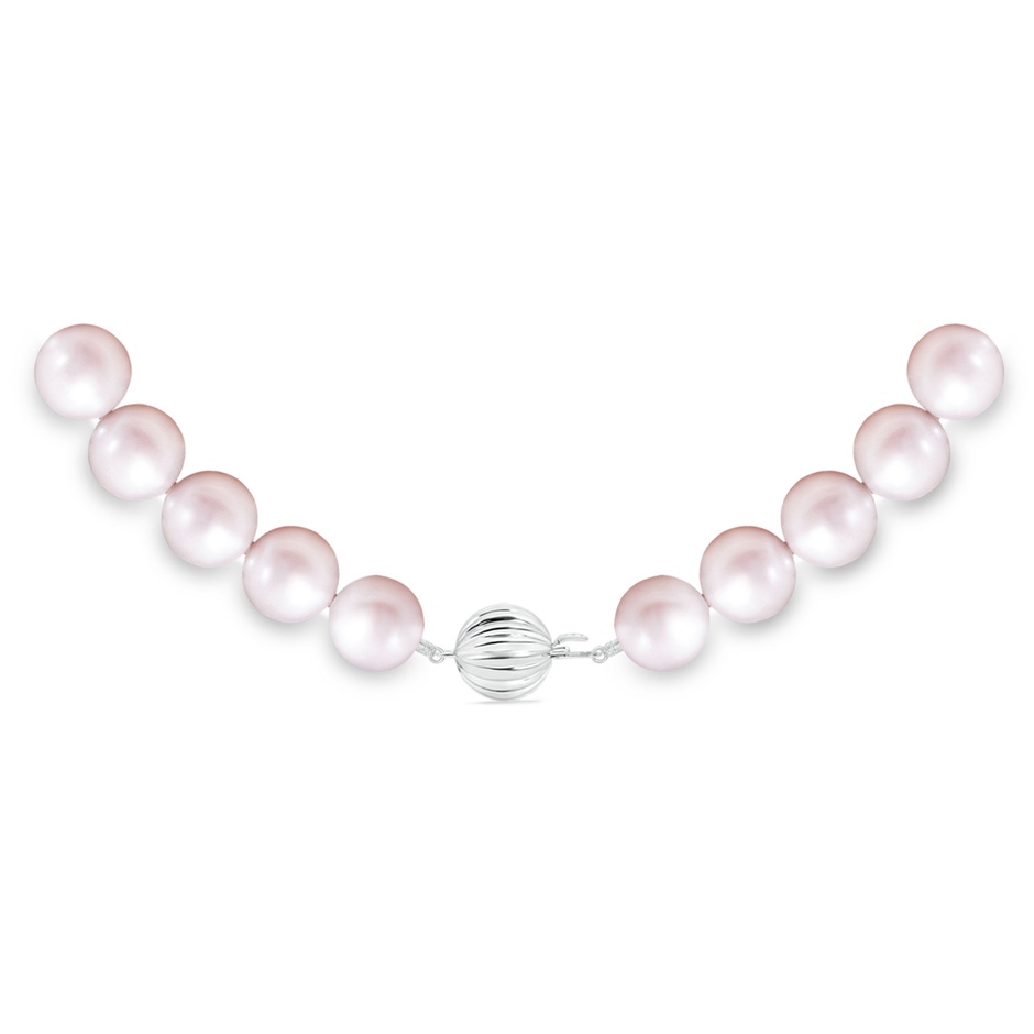 10-11mm Corrugated Ball 10-11mm, 16" Classic Freshwater Pearl Necklace in White Gold side 299