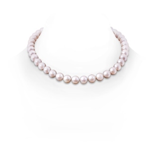 10-11mm Semi Frosted Diamond Clasp 10-11mm, 16" Classic Freshwater Pearl Necklace in S999 Silver