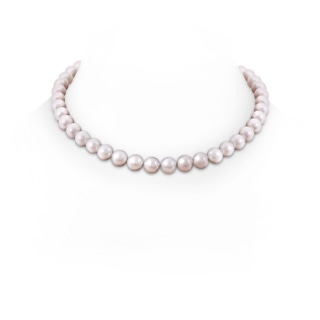 10-11mm Ball Clasp 10-11mm, 18" Classic Freshwater Pearl Necklace in White Gold