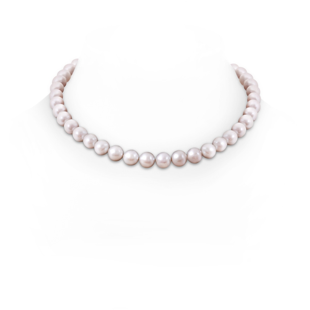 10-11mm Semi Frosted Diamond Clasp 10-11mm, 18" Classic Freshwater Pearl Necklace in S999 Silver