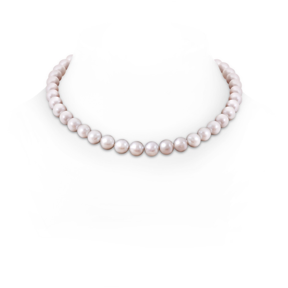 10-11mm Semi Frosted Diamond Clasp 10-11mm, 18" Classic Freshwater Pearl Necklace in S999 Silver 