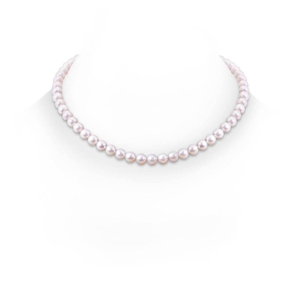 Ball Clasp 6-7mm 6-7mm, 18" Akoya Cultured Pearl Single Strand Necklace in White Gold 