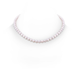 Ball Clasp 6-7mm 6-7mm, 18" Akoya Cultured Pearl Single Strand Necklace in White Gold