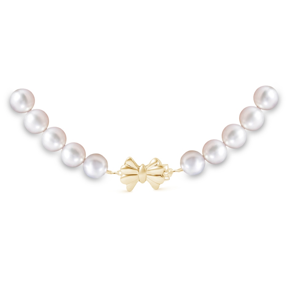 Single Row Bow 6-7mm 6-7mm, 18" Akoya Cultured Pearl Single Strand Necklace in Yellow Gold product image