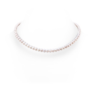 Ball Clasp 6-7mm 6-7mm, 18" Freshwater Pearl Single Strand Necklace in White Gold