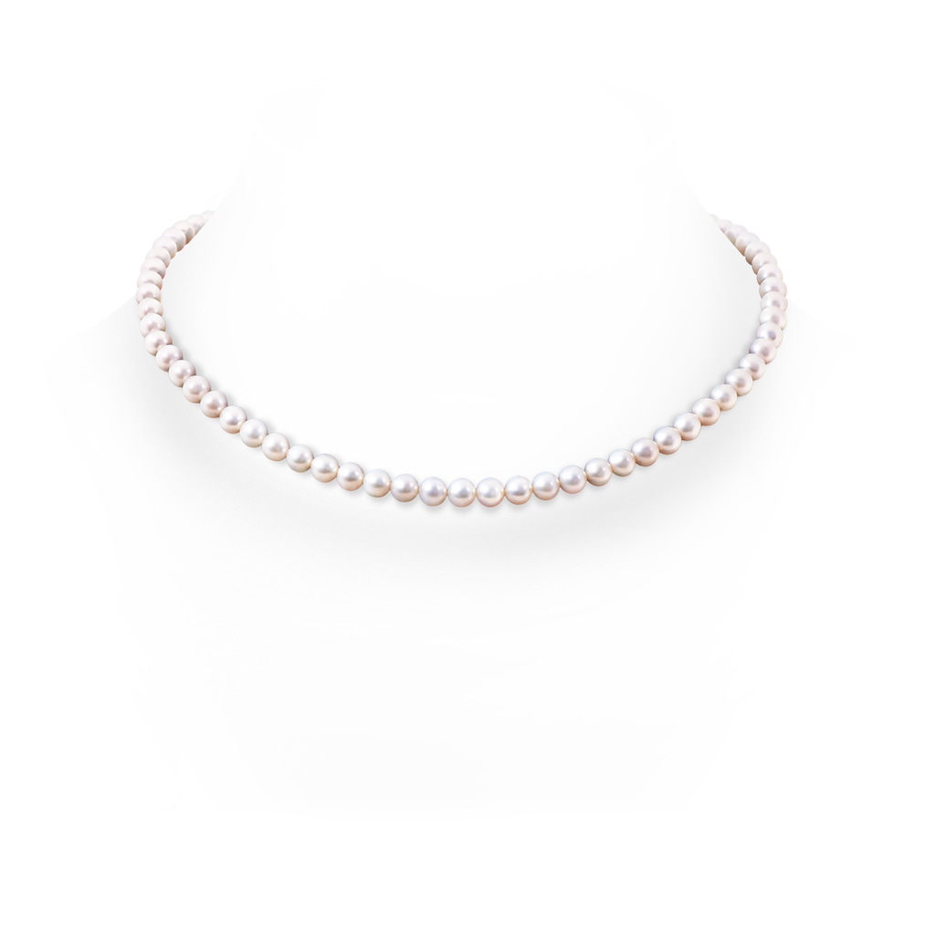 Semi Frosted Diamond Clasp 6-7mm 6-7mm, 18" Freshwater Pearl Single Strand Necklace in Yellow Gold